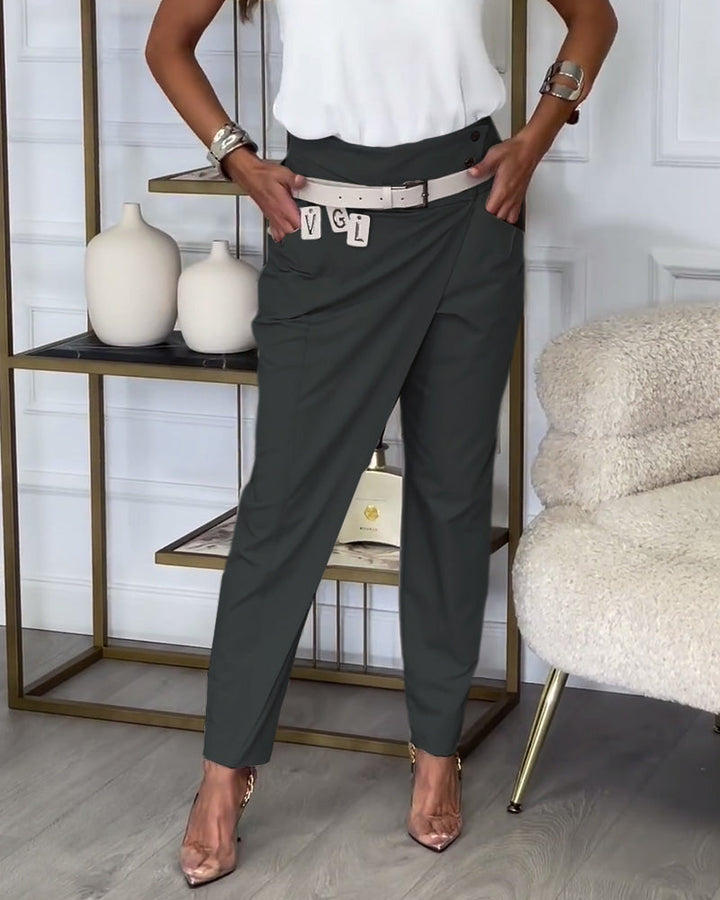 Cora™ - Patchwork Pants with Belt